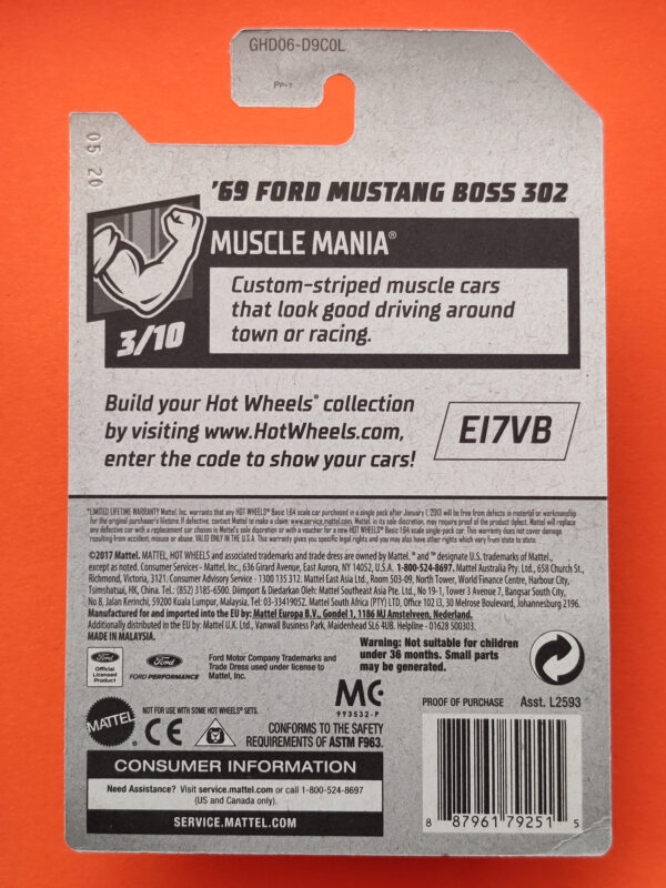 '69 Ford Mustang Boss 302 (Muscle Mania - 2020)