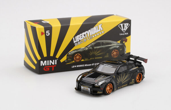 LB★WORKS Nissan GT-R R35 (Type 1, Rear Wing ver. 1+2, Black w/ Copper Wheel, LHD, USA Exclusive - 2020)