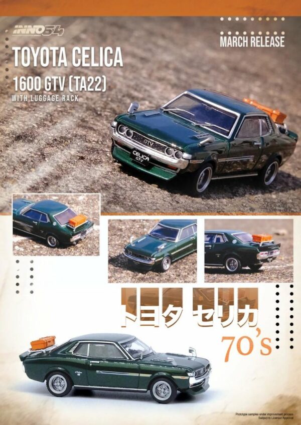 Toyota Celica 1600GTV (TA22) (Green with Luggage Rach - 2022)