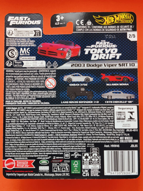 '03 Dodge Viper SRT10 (Fast & Furious Premium Series: Mix 1 - 2025)